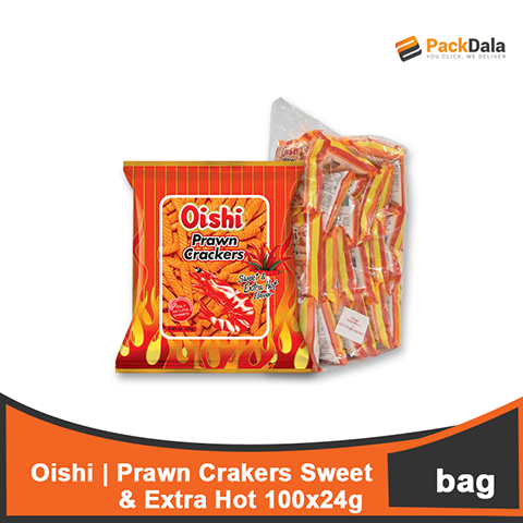 Picture of Oishi Prawn Crackers Sweet & Extra Hot 100x24g BAG