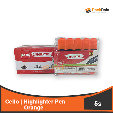 Picture of Highlighter Pen Cello Orange 5x5sx120