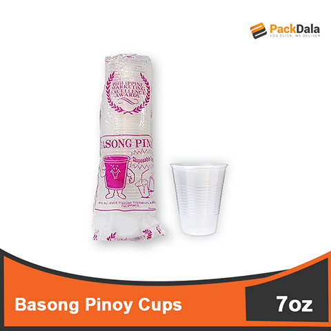 Picture of Basong Pinoy Cups Trans 7oz 20pckprbag 5bags percs nrp PACK