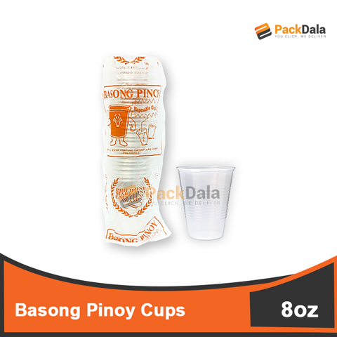 Picture of Basong Pinoy Cups Trans 8oz 20pckprbag 5bags percs nrp PACK