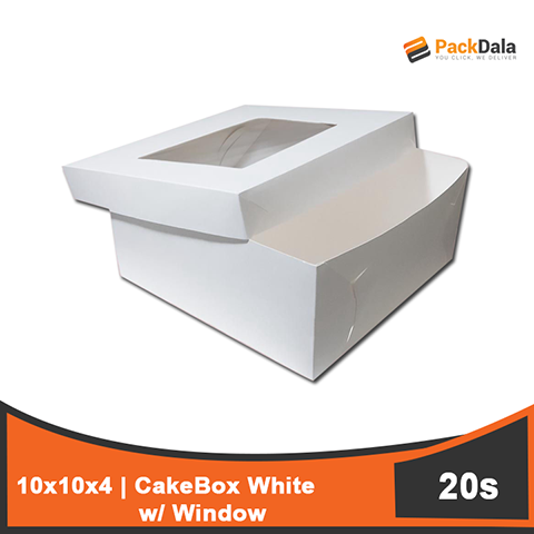 Picture of 10x10x4 Cakebox White w window 20pcsx5pcks nrp PACK