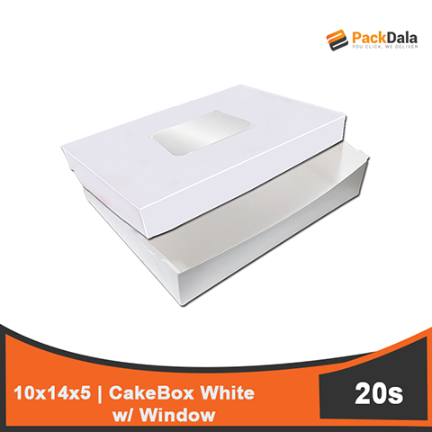 Picture of 10x14x5 Cakebox White w window 20pcsx5pcks nrp P4MO PACK