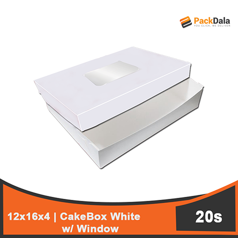 Picture of 12x16x4 Cakebox White w window 20pcsx5pcks nrp PACK