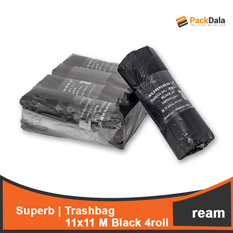 Picture of Superb Trashbag 11x11 M Black 25pcsperroll x 10rollperrm x 4rmperbdl nrp REAM