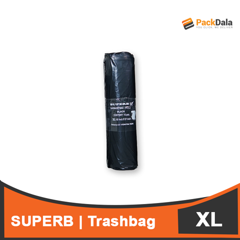 Picture of Superb Trashbag 15x15 XL Black 10pcsperroll x 10rollperrm x 10rmperbdl nrp ROLL