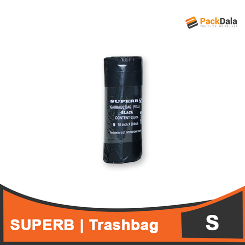 Picture of Superb Trashbag 9x9 S Black 25pcsperroll x 10rollperrm x 8rmperbdl nrp ROLL