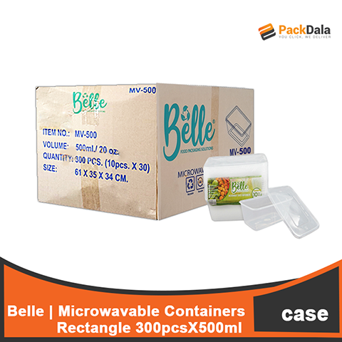 Picture of Belle Microwavable Rect 500ml MV500 10pcs x 30packs nrp CASE