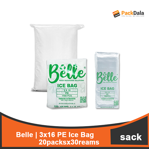 Picture of 3x16 Belle PE Ice Bag 10packsx50ream per sack nrp SACK