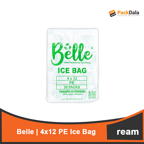 Picture of 4x12 Belle PE Ice Bag 20packs x 10ream per sack REAM