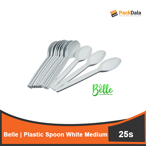 Picture of Belle Plastic Spoon White Medium 25sx100 nrp PACK