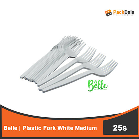 Picture of Belle Plastic Fork White Medium 25sx100 nrp PACK