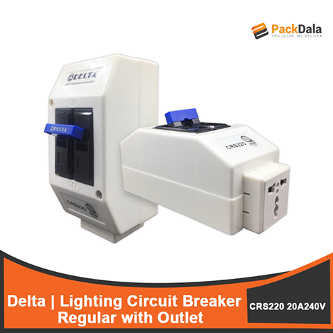 Picture of Delta Circuit Breaker Reg w Outlet 20A 250V CRS220