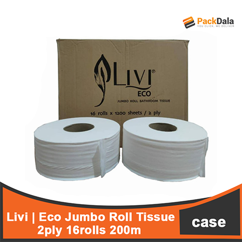 Picture of Livi Eco Jumbo Roll Tissue 2ply 16rollpercs 200m nrp CASE