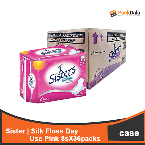 Picture of Sisters Silk Floss Day Use Pink 8padsx36pckprcs CASE