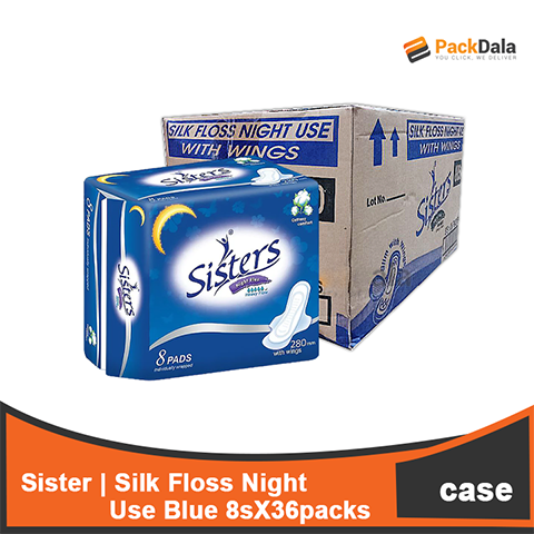 Picture of Sisters Silk Floss Night Use Blue 8padsx36pckprcs CASE