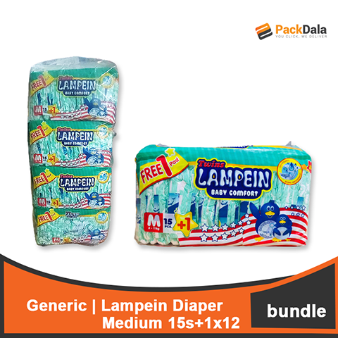 Picture of Generic Lampein Diaper Medium 15plus1x12pckper bdl CASE