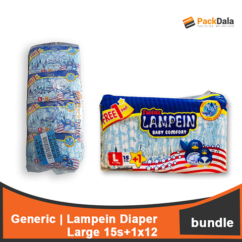 Picture of Generic Lampein Diaper Large 15plus1x12pckper bdl CASE