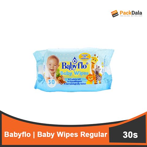 Picture of Babyflo Baby Wipes Blue Reg 36x30s  PACK