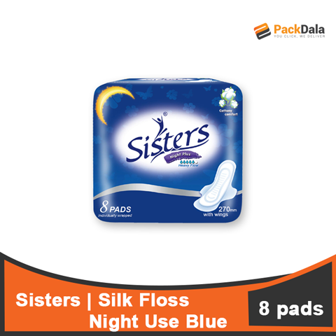 Picture of Sisters Silk Floss Night Use Blue 8padsx36pckprcs