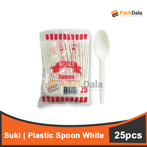 Picture of Suki or Gilas Plastic Spoon White 25pcs x 100pckprcs nrp PACK