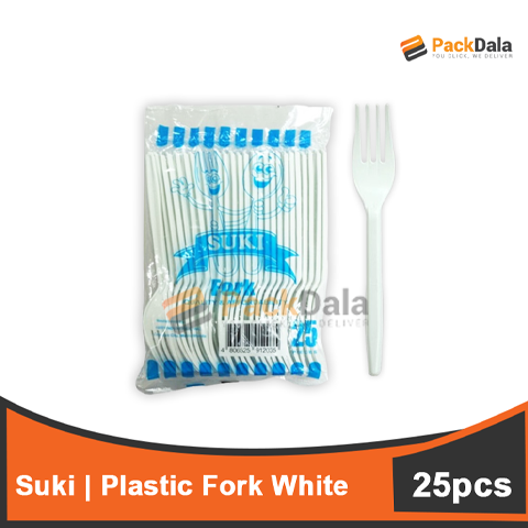 Picture of Suki or Gilas Plastic Fork White 25pcs x 100pckprcs nrp PACK