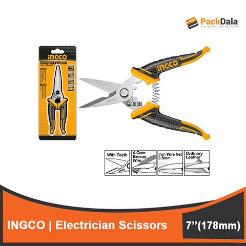 Picture of INGCO Electricians Scissors 178mm 7inch HES0187