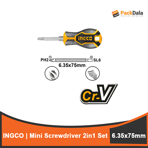 Picture of INGCO 2in1 Screwdriver Set 6 35x75mm AKISD0202