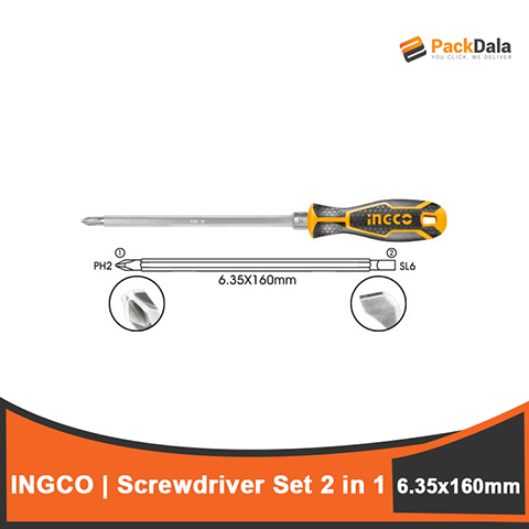 Picture of INGCO 2in1 Screwdriver Set 6 35x160mm AKISD0201