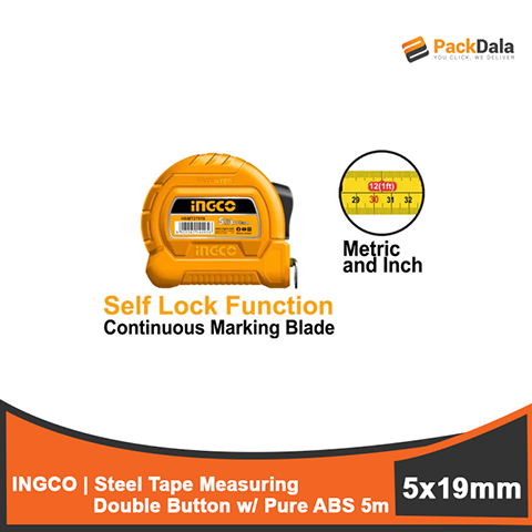 Picture of INGCO Steel Measuring Tape 5mx19mm w Metric and Inch SS HSMT27519