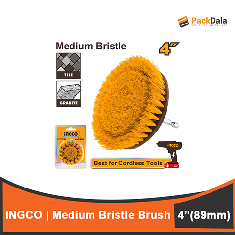 Picture of INGCO Medium Bristle Brush 4inch 100mm WCBM1041