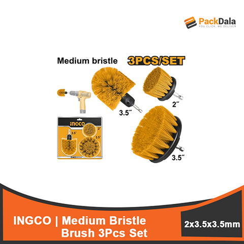 Picture of INGCO 3pcs Medium Bristle Brush Set WCBM0301