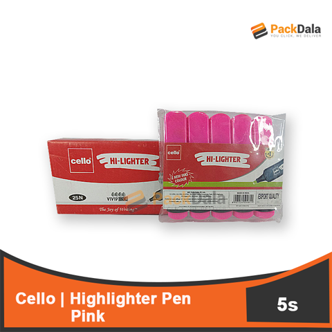 Picture of Highlighter Pen Cello Pink 5x5sx120