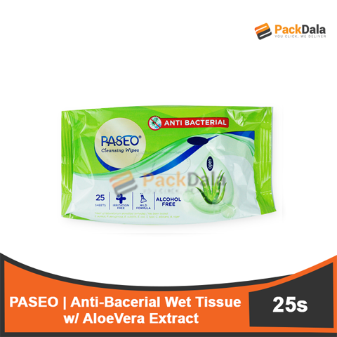 Picture of Paseo AntiBacterial Wet Tissue w AloeVera Extract 25s 1plyx36pck per cs PCS