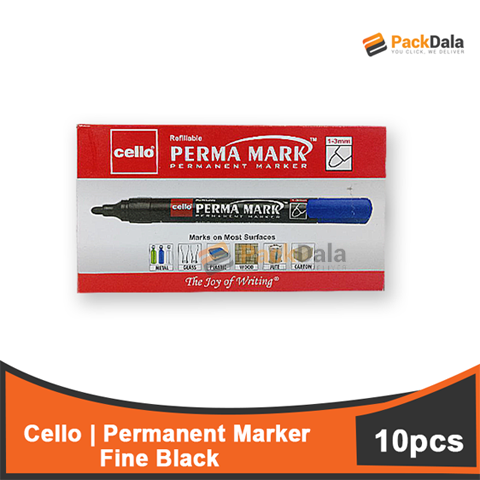 Picture of Marker Pen Cello Perma Mark Permanent Ref Fine Black 400pcsxcase