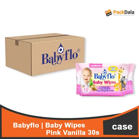 Picture of Babyflo Baby Wipes Pink Vanilla 36x30s  CASE