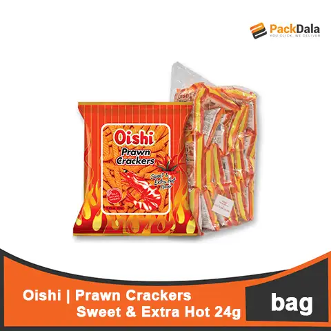 Picture of Oishi Prawn Crackers Sweet & Extra Hot 100x24g BAG