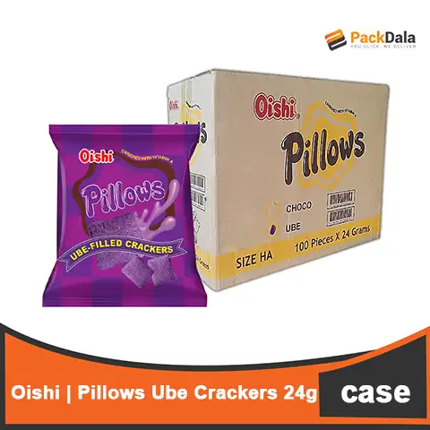 Picture of Oishi Pillows Ube Crackers 24gx10 CASE