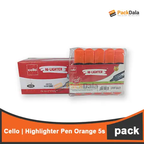 Picture of Highlighter Pen Cello Orange 5x5sx120