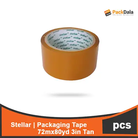 Picture of Packaging Tape Stellar 72mm x 80yd 3in Tan rolls 92 pr cs nrp PCS