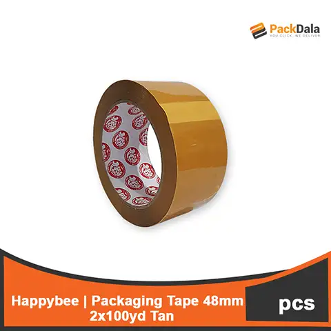 Picture of Packaging Tape 48mm 2x100 yd Tan Happybee 43mic 120rolls pr cs nrp PCS