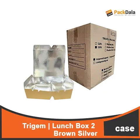 Picture of Paper Lunchbox 2 BR Silver 25pcperpckx24pckpercs nrp CASE