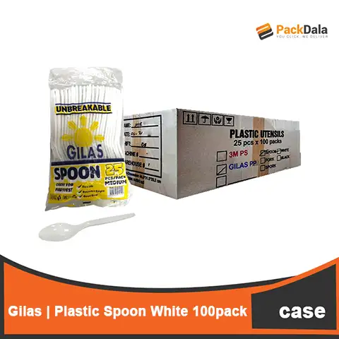 Picture of Suki or Gilas Plastic Spoon White 25pcs x 100pckprcs nrp CASE