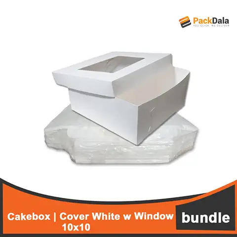 Picture of 10x10 Cakebox Cover White w window 20pcsx5pcks nrp PACK