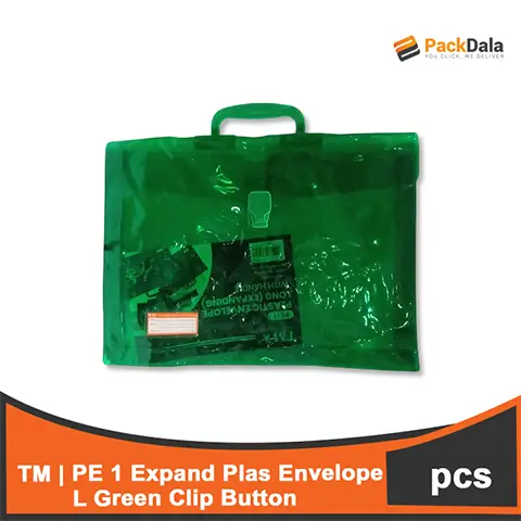 Picture of PE 1 Expand Plas Envelope L Green Clip Button 100pcspercs nrp PCS