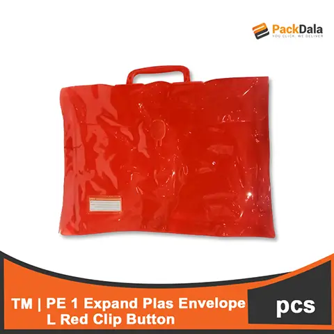 Picture of PE 1 Expand Plas Envelope L Red Clip Button 100pcspercs nrp PCS