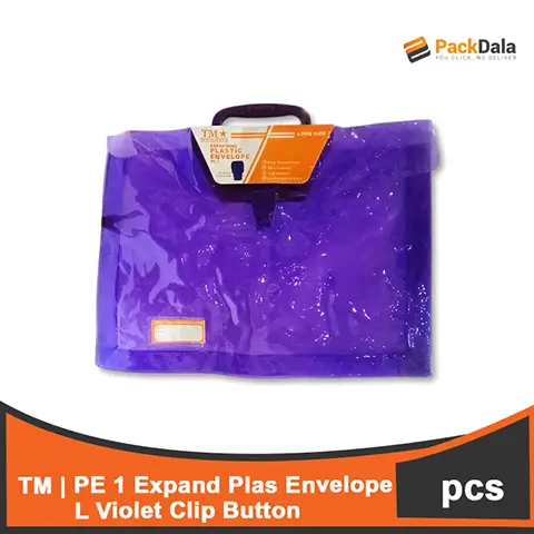 Picture of PE 1 Expand Plas Envelope L Violet Clip Button 100pcspercs nrp PCS