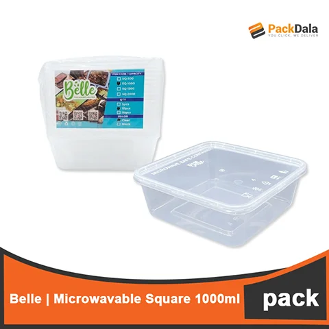 Picture of Belle Microwavable Square 1000ml SQ1000 10pcs x 30packs nrp PACK