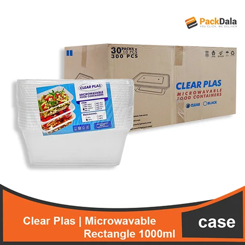 Picture of Clear Plas Microwavable Rect 1000 MM1000ml 10s x 30pack CASE