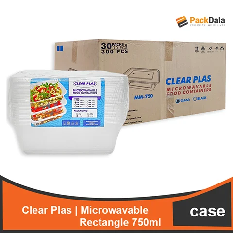 Picture of Clear Plas Microwavable Rect 750 MM750ml 10s x 30pack CASE