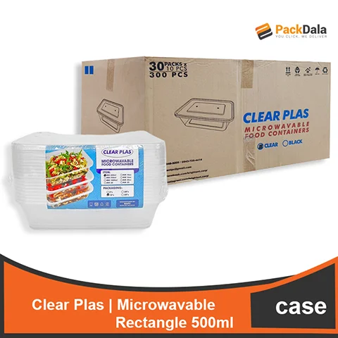 Picture of Clear Plas Microwavable Rect 500 MM500ml 10s x 30pack CASE